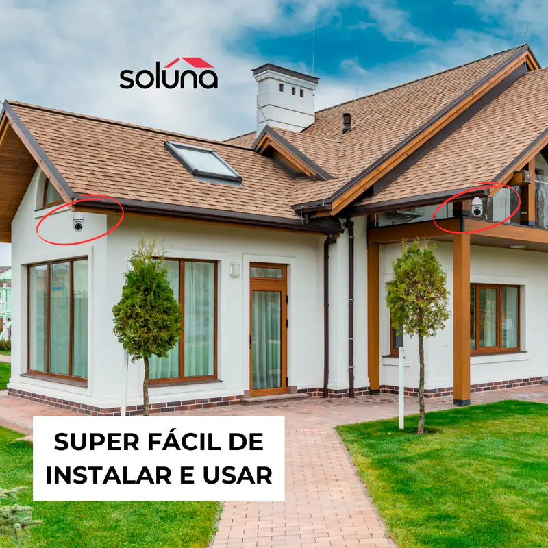 [LEVE 4 PAGUE 1] Câmera de Segurança 360° HD com Visão Noturna + BRINDES: Tranca Elétrica + Refletor LED