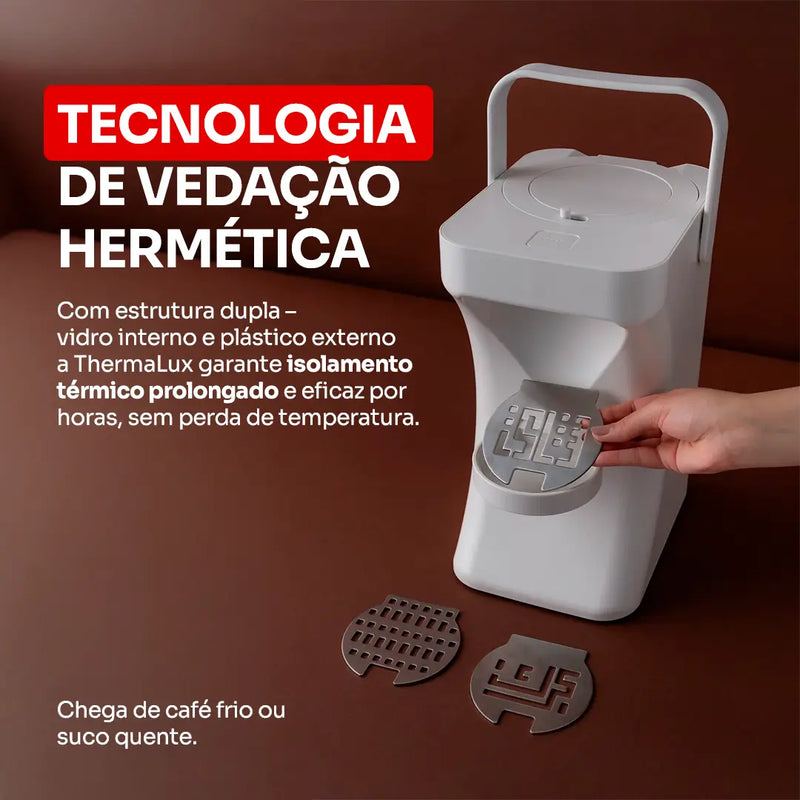 [PAGUE 1 LEVE 2] Garrafa Térmica ThermaLux® + BRINDE: Conjunto 4 Xícaras