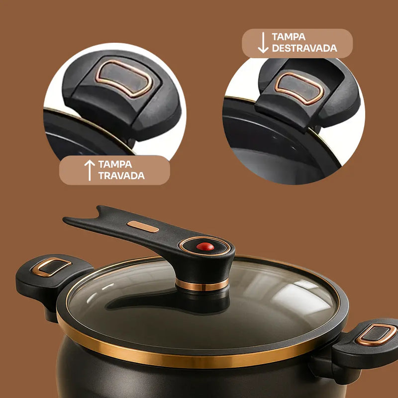 [Leve 2 Pague 1] Panela de Aço Inox Duble Anti-Explosões 8 em 1 + BRINDE: Kit Utensílios